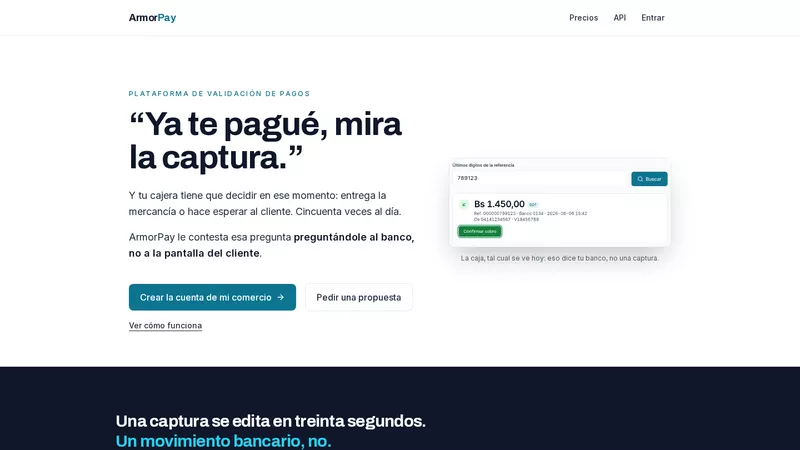 Página de inicio de ArmorPay