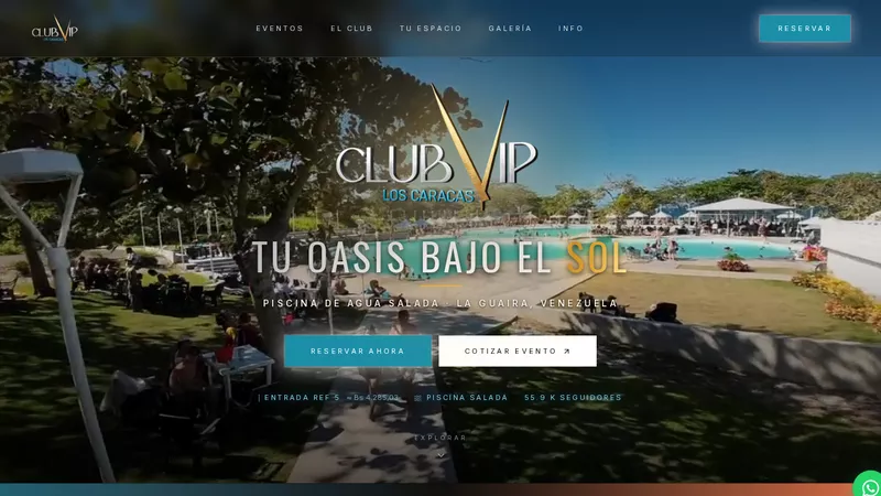 Página de inicio del Club VIP Los Caracas