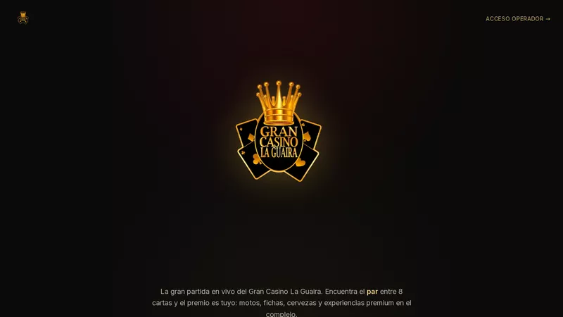 Página de inicio de Par y Gana, del Gran Casino